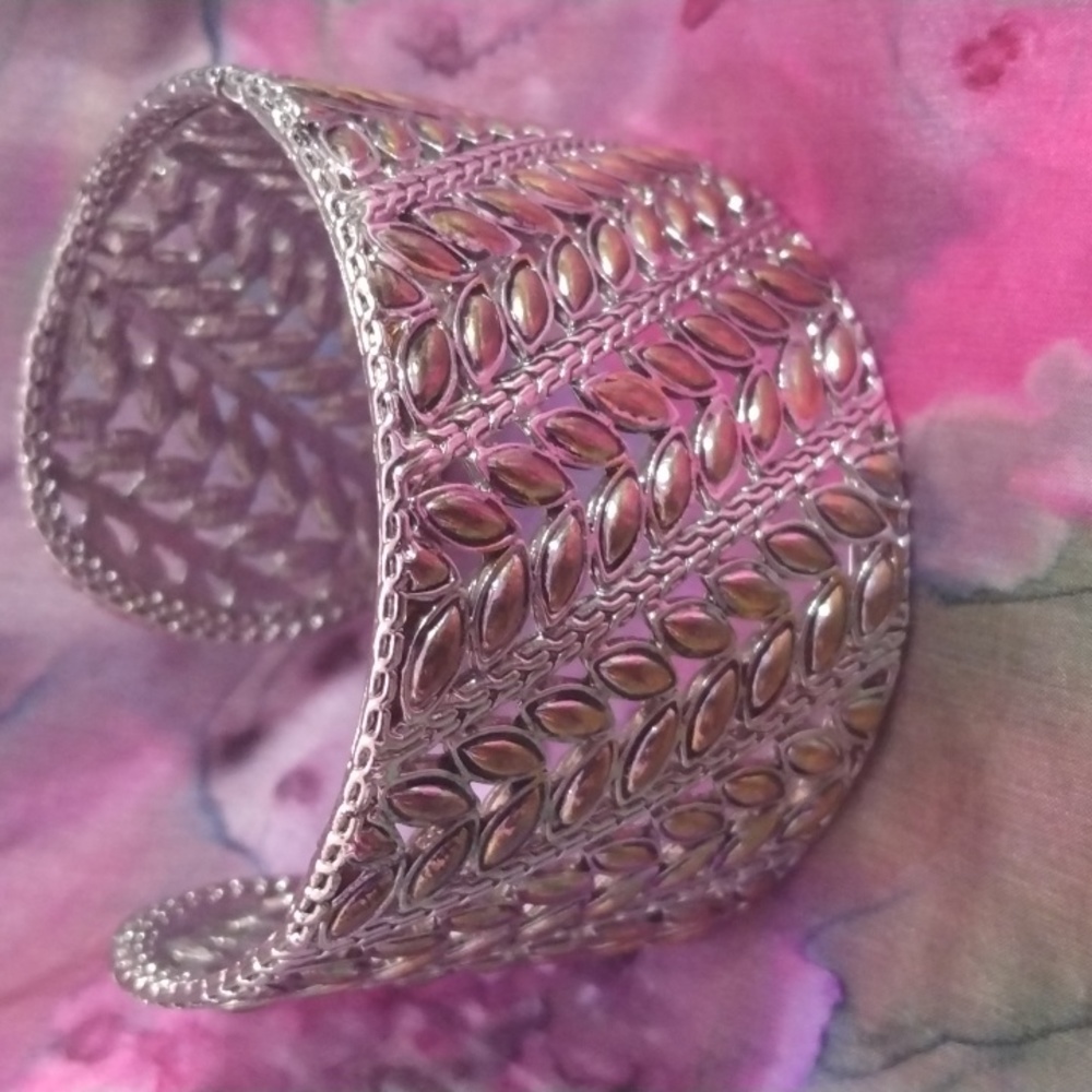 Cuff silver & gold flexible cuff bracelet